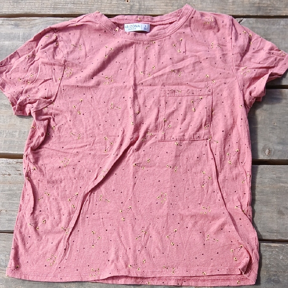Arizona Jean Company Pink Tee with Graphic Accents - Picture 1 of 5